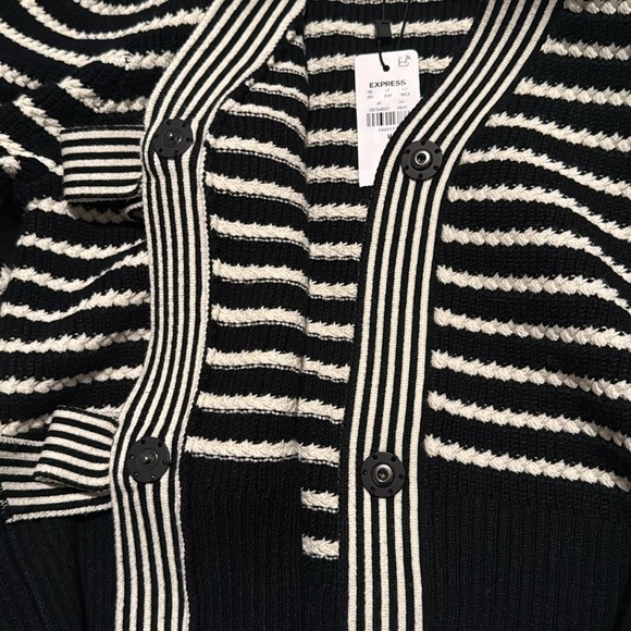 Express Striped Bow Cardigan - Picture 8 of 9